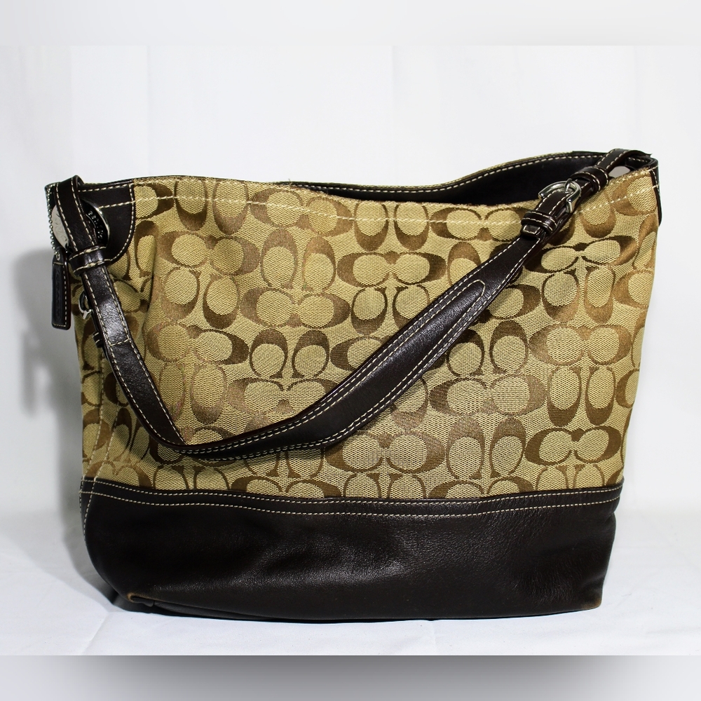 Coach jacquard/leather #2156 & Coach "Samantha" sunglasses. EUC! - Picture 2 of 14